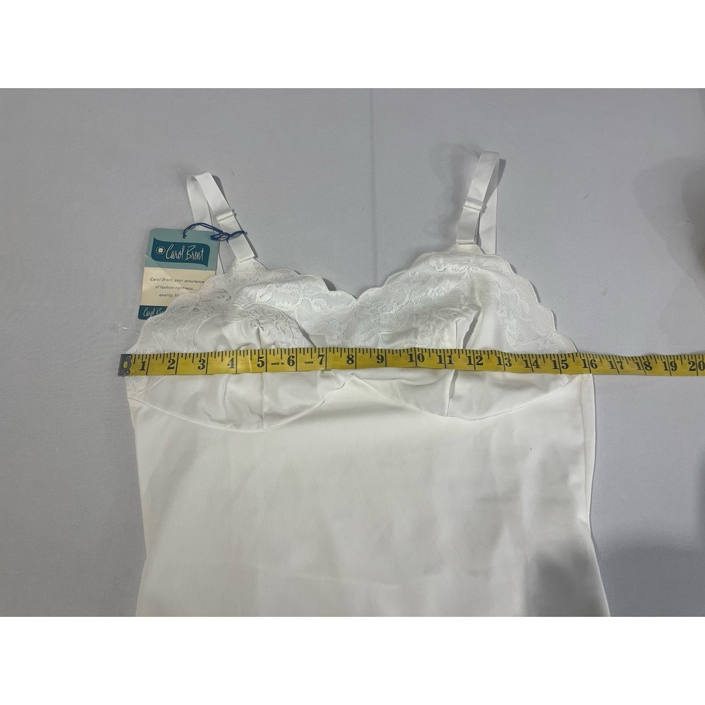 Vintage Carol Brent NWT Ivory Lace Embroidered 34 Nylon Full Slip - Picture 7 of 13